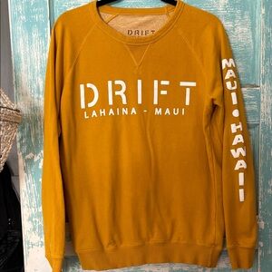 Drift Lahaina Maui trending color Yellow Sweatshirt surf brand Hawaii surfer